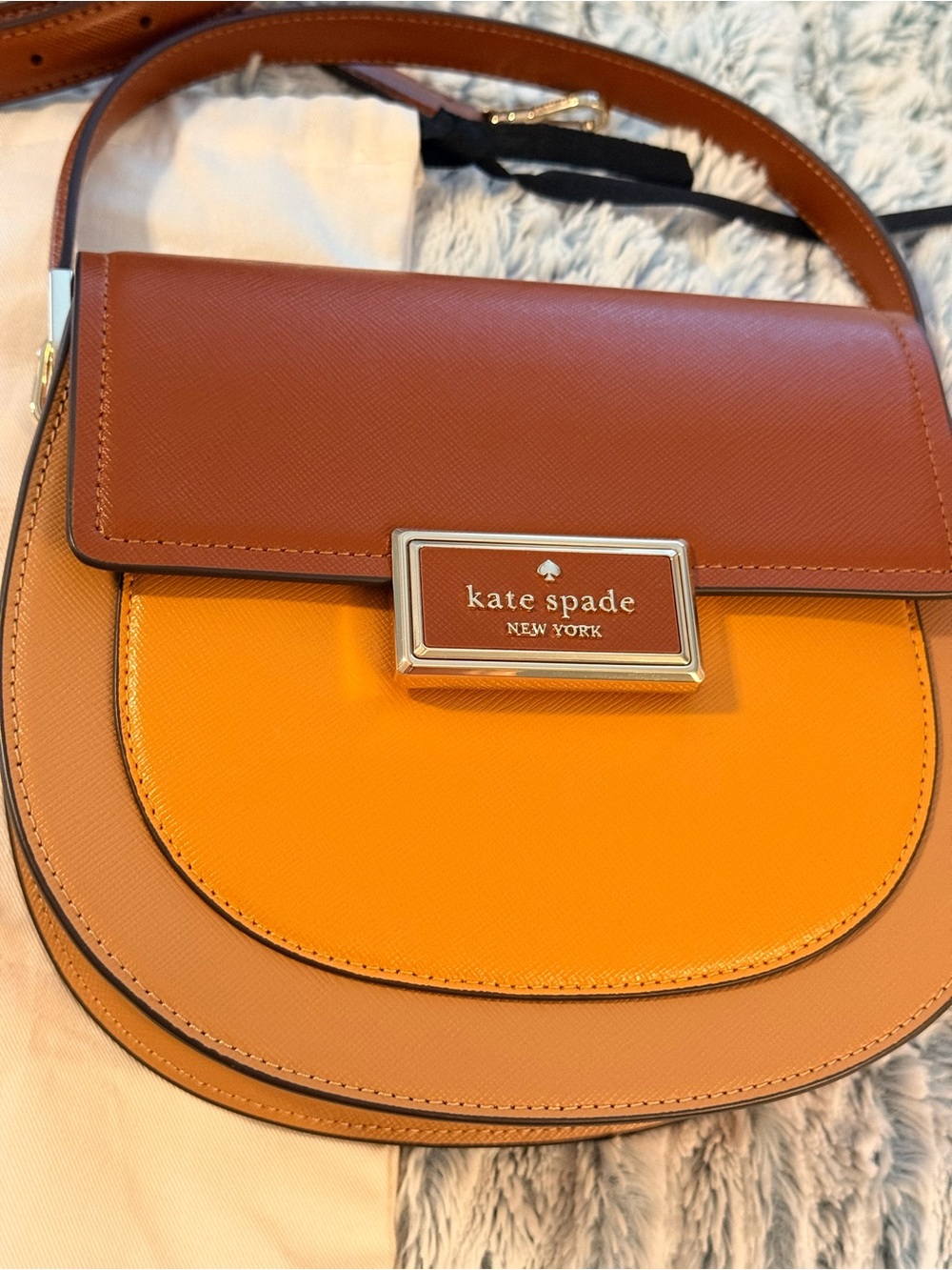 kate spade Two-Tone Orange & Brown Leather Crossbody